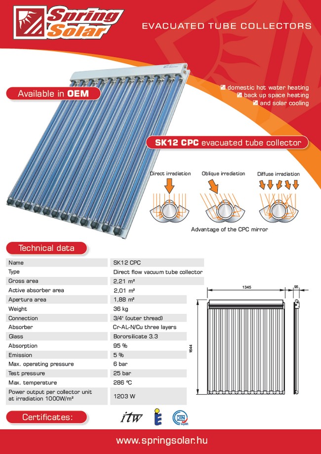 kolektor OEM Solar budowa